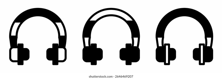 Headphone icon on white background. Vector logo headphone illustration.