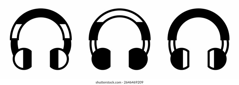 Headphone icon on white background. Vector logo headphone illustration.