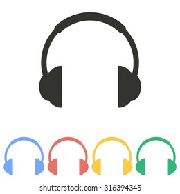 Headphone   icon  on white background. Vector illustration.