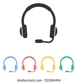 Headphone   icon  on white background. Vector illustration.