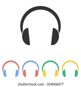 Headphone   icon  on white background. Vector illustration.