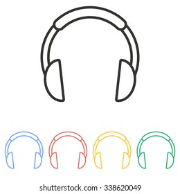 Headphone   icon  on white background. Vector illustration.