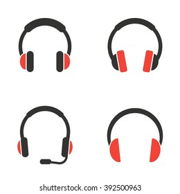 Headphone  icon  on white background. Vector illustration.