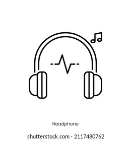 headphone icon. Outline style icon design isolated on white background