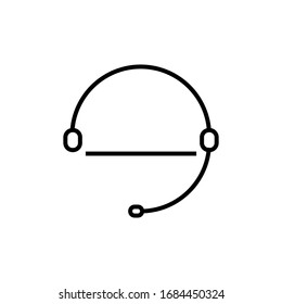 Headphone icon with outline style vector for your web design, logo, UI. illustration