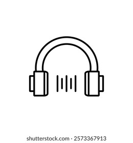 Headphone icon Outline thin set