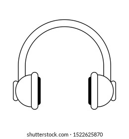 headphone icon over white background, vector illustration