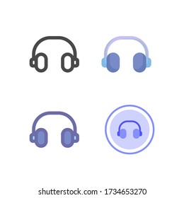 paquete de iconos de auriculares aislado en fondo blanco. para el diseño de su sitio web, logotipo, aplicación, interfaz de usuario. Ilustración gráfica vectorial y trazo editable. EPS 10.