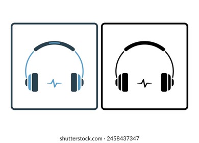 headphone icon. icon related to computer. suitable for web site, app, user interfaces, printable etc. solid icon style. simple vector design editable
