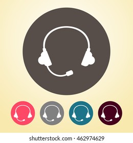 Headphone Icon in round shape. 