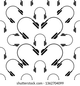 Headphone Icon Seamless Pattern, Head Phone Vector Art Illustration