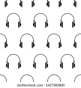 Headphone Icon Seamless Pattern, Head Phone Vector Art Illustration