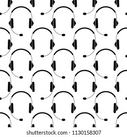 Headphone Icon Seamless Pattern Vector Art Illustration