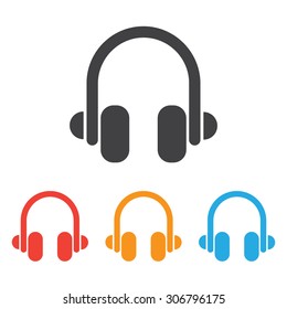 Headphone icon set 