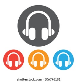 Headphone icon set 