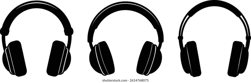 Headphone icon set, Audio sound icon