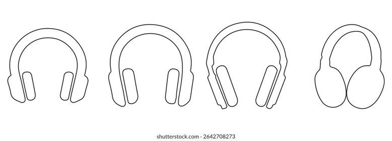 Headphone icon set. Headphones icons set. Customer service. Customer support icon