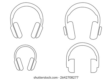 Headphone icon set. Headphones icons set. Customer service. Customer support icon