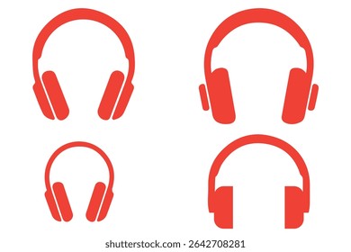 Headphone icon set. Headphones icons set. Customer service. Customer support icon