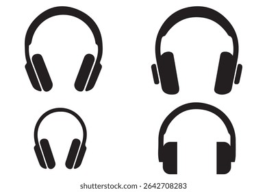 Headphone icon set. Headphones icons set. Customer service. Customer support icon