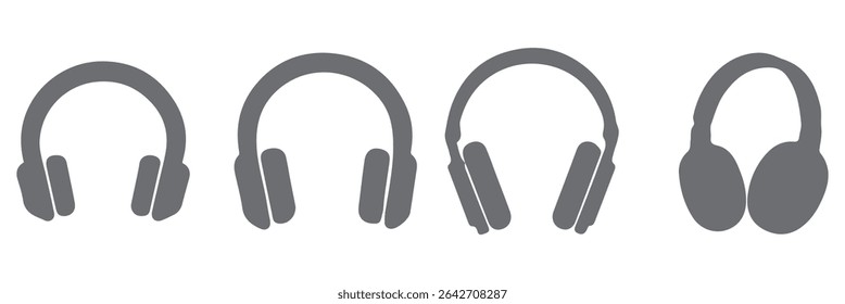 Headphone icon set. Headphones icons set. Customer service. Customer support icon