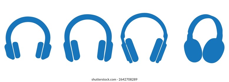 Headphone icon set. Headphones icons set. Customer service. Customer support icon