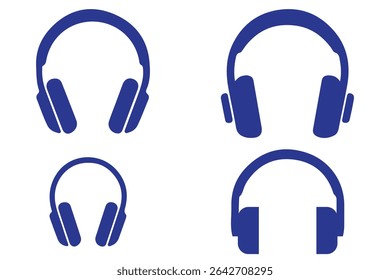 Headphone icon set. Headphones icons set. Customer service. Customer support icon