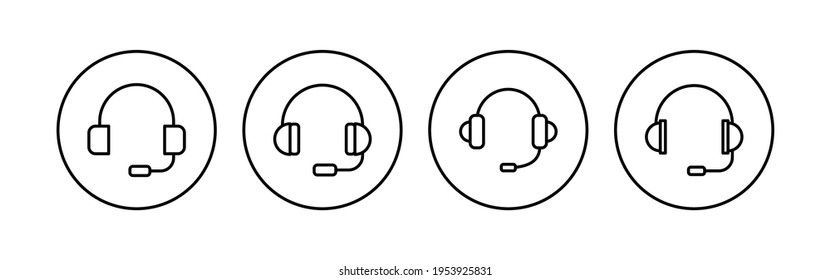 Headphone icon set. Headset icon symbols