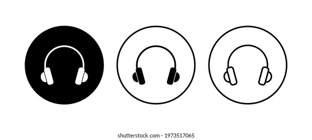 Headphone icon set. Headset icon symbols