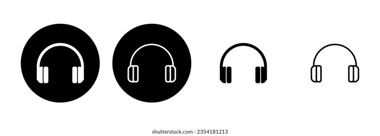Juego de iconos de auriculares. Símbolos de iconos de Headvor