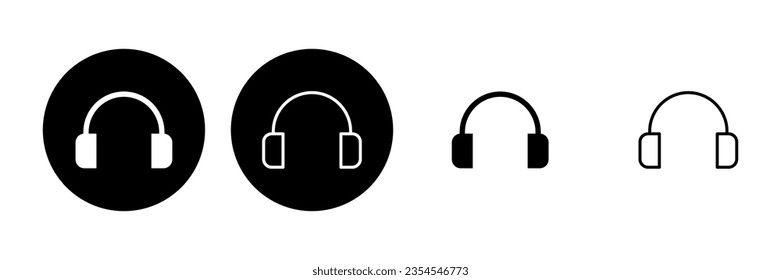 Juego de iconos de auriculares. Símbolos de iconos de Headvor