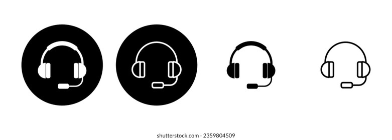 Headphone icon set. Headvector icon symbols