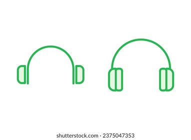 Headphone icon set. Headvector icon symbols