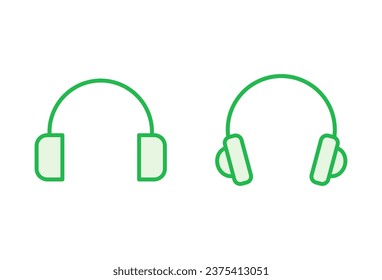 Headphone icon set. Headvector icon symbols