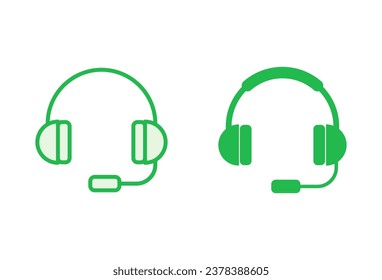 Headphone icon set. Headvector icon symbols