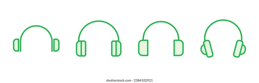 Juego de iconos de auriculares. Símbolos de iconos de Headvor