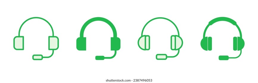 Headphone icon set. Headvector icon symbols