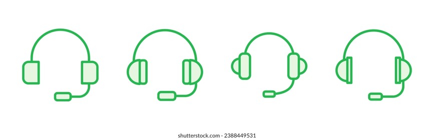 Headphone icon set. Headvector icon symbols