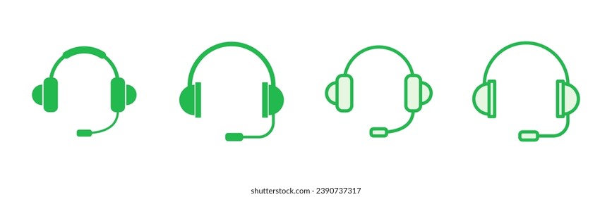 Headphone icon set. Headvector icon symbols