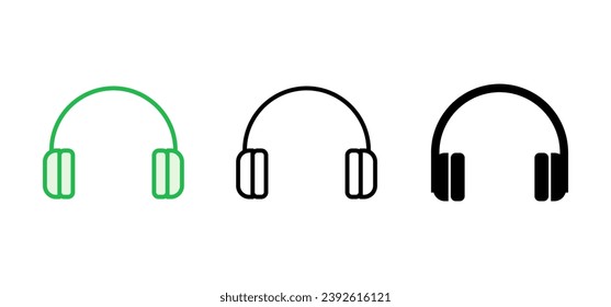Juego de iconos de auriculares. Símbolos de iconos de Headvor