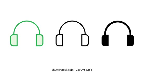 Juego de iconos de auriculares. Símbolos de iconos de Headvor