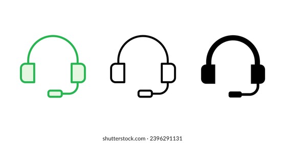 Headphone icon set. Headvector icon symbols