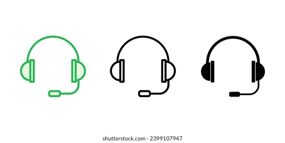 Headphone icon set. Headvector icon symbols
