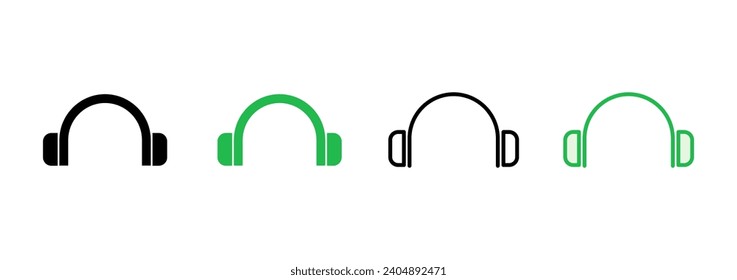 Headphone icon set. Headvector icon symbols