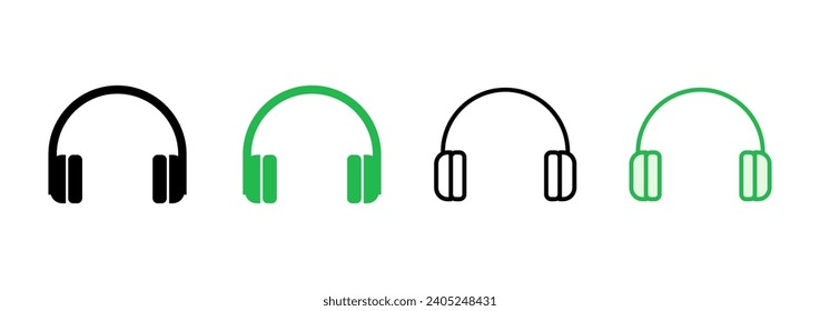 Headphone icon set. Headvector icon symbols