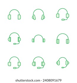 Headphone icon set. Headvector icon symbols