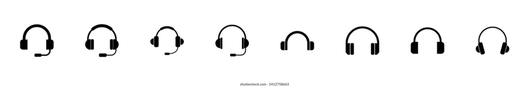 Headphone icon set. Headvector icon symbols