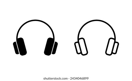 Headphone icon set. Headvector icon symbols