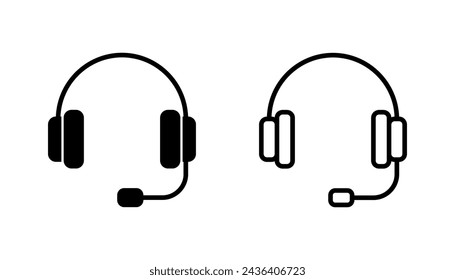 Headphone icon set. Headvector icon symbols