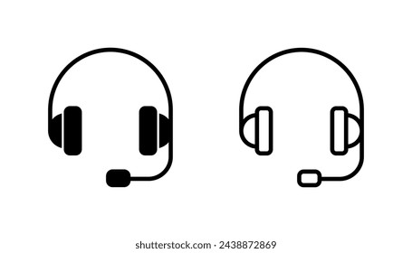 Headphone icon set. Headvector icon symbols